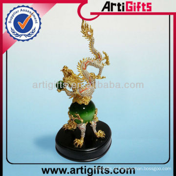 Estatueta de jade de dragão dourado 3D personalizada